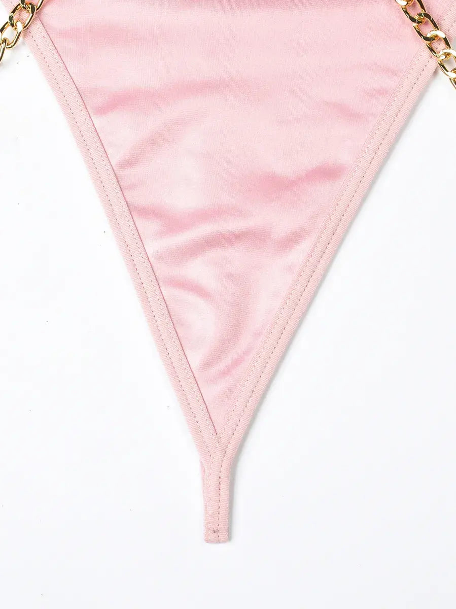 Comfort-focused pink PU thong with gentle lining and flattering fit from the Blush Bond Obsession lingerie collection.