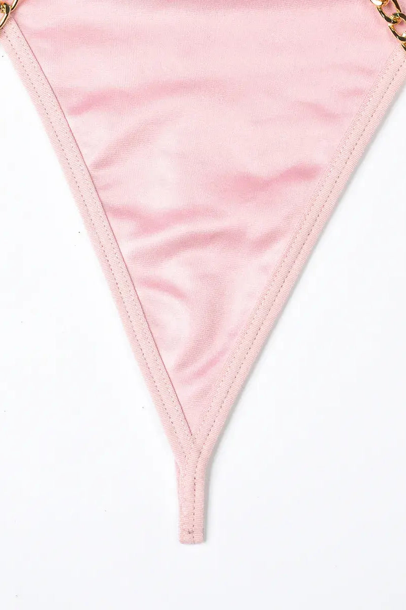 Comfort-focused pink PU thong with gentle lining and flattering fit from the Blush Bond Obsession lingerie collection.