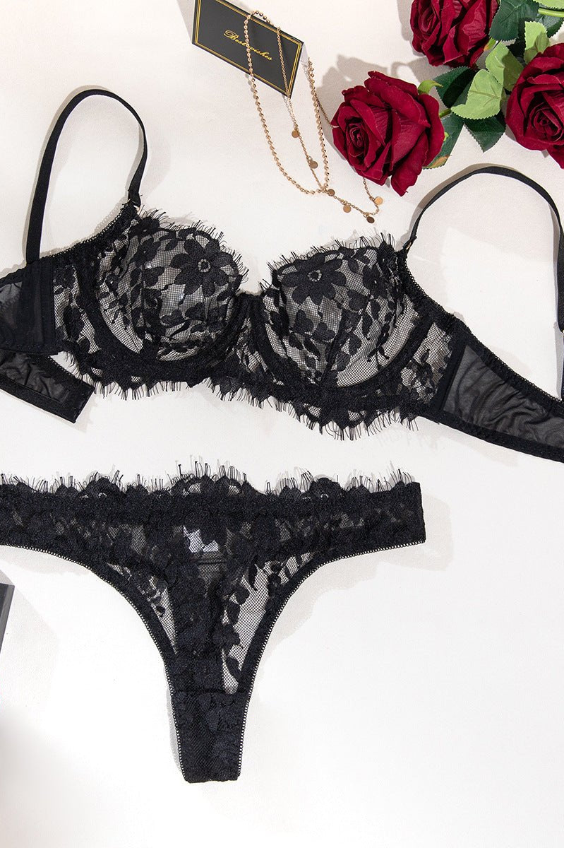 Fish Bone Ultra - Thin Hollow Lace Corset Set - gosundaymarket