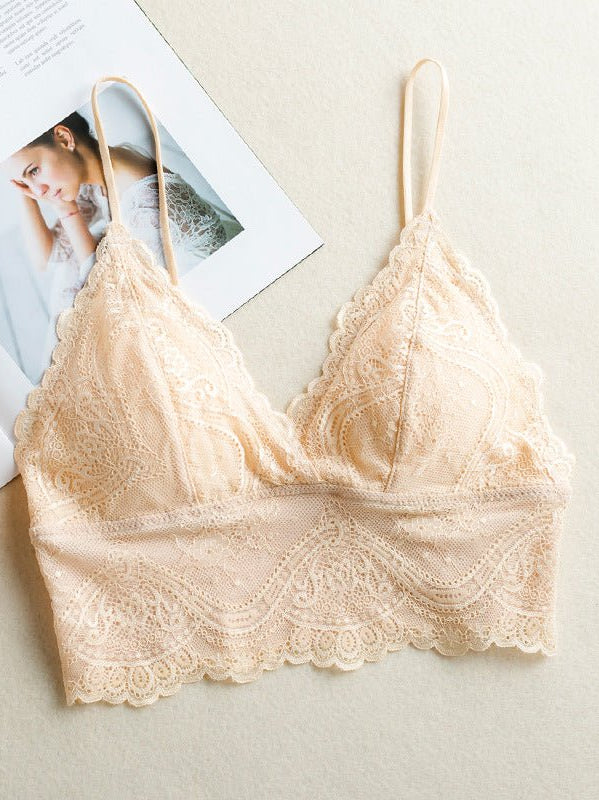 Lightweight Lace Bralette Triangle Cup Lingerie - gosundaymarket