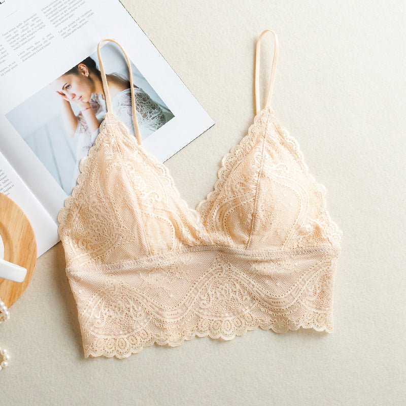Lightweight Lace Bralette Triangle Cup Lingerie - gosundaymarket