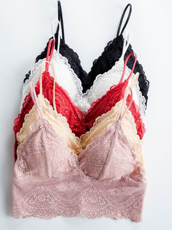 Lightweight Lace Bralette Triangle Cup Lingerie - gosundaymarket