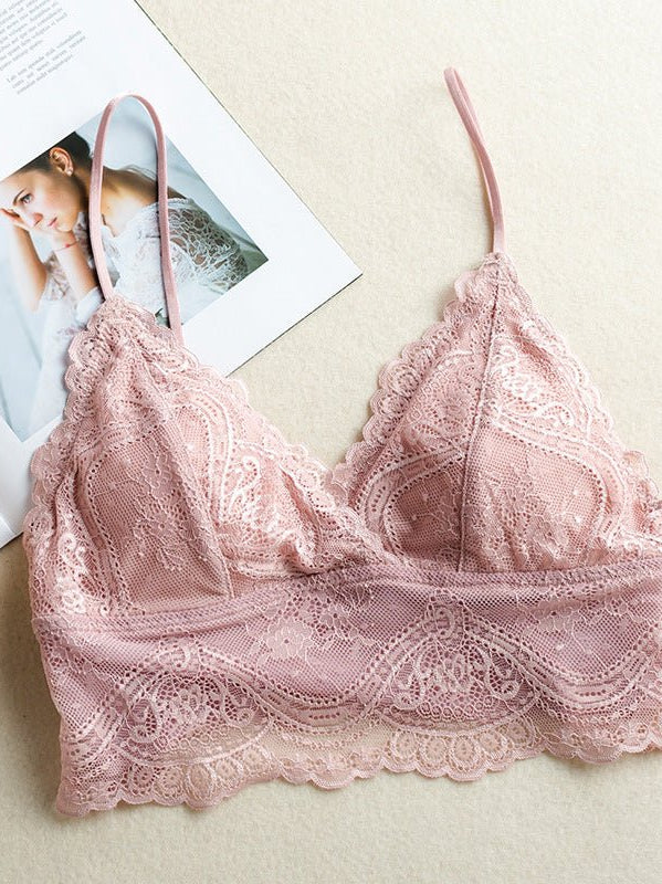 Lightweight Lace Bralette Triangle Cup Lingerie - gosundaymarket