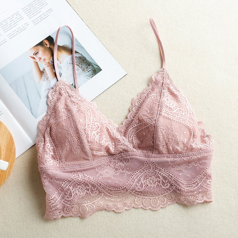 Lightweight Lace Bralette Triangle Cup Lingerie - gosundaymarket
