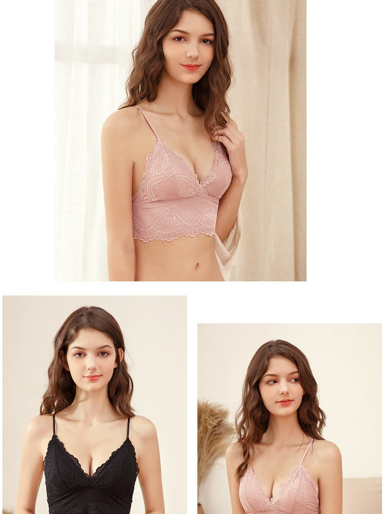 Lightweight Lace Bralette Triangle Cup Lingerie - gosundaymarket