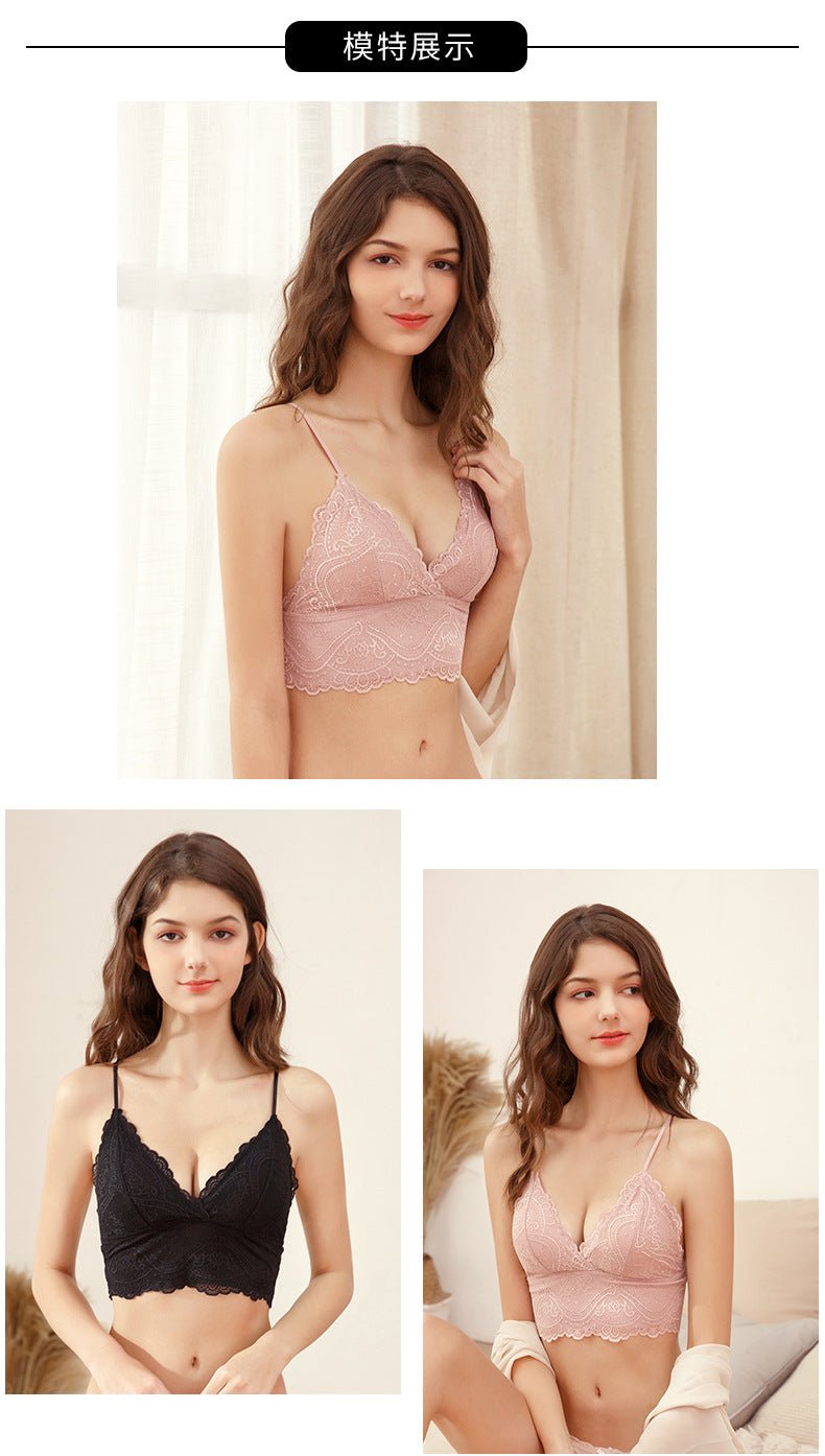 Lightweight Lace Bralette Triangle Cup Lingerie - gosundaymarket