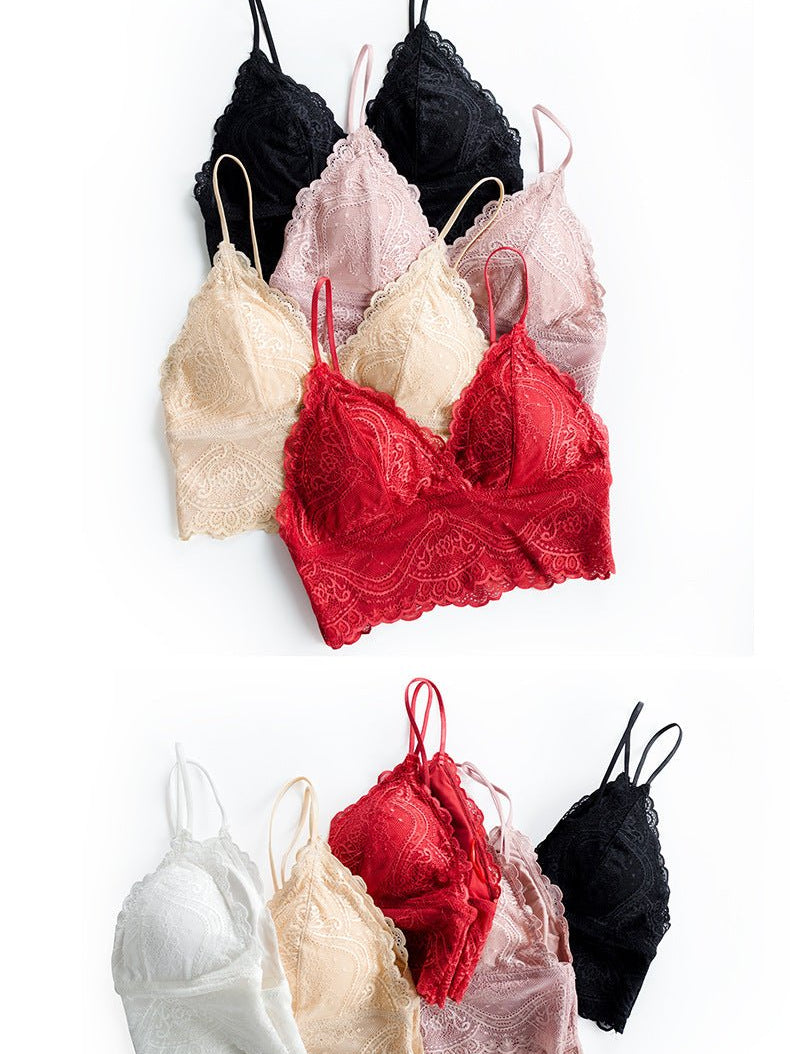 Lightweight Lace Bralette Triangle Cup Lingerie - gosundaymarket