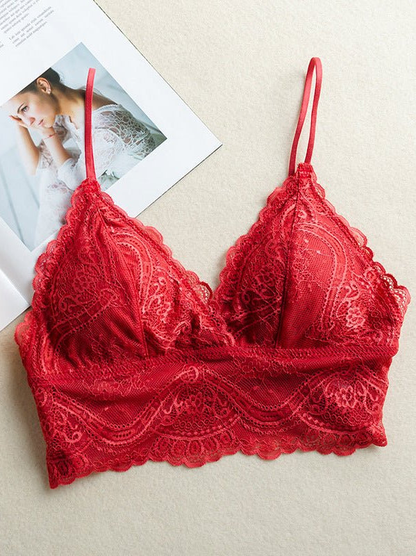 Lightweight Lace Bralette Triangle Cup Lingerie - gosundaymarket