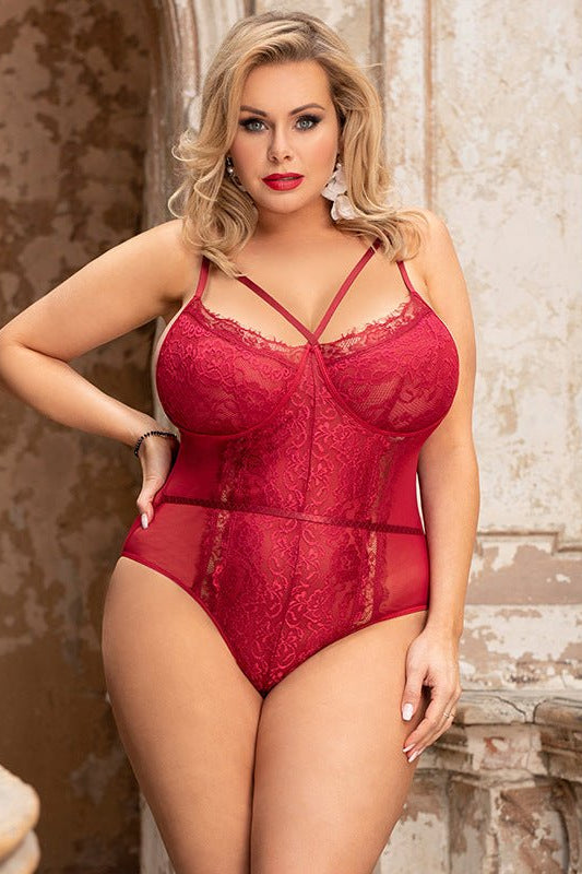 Voluptuous Lace Plus Size Sexy Bodysuit - gosundaymarket