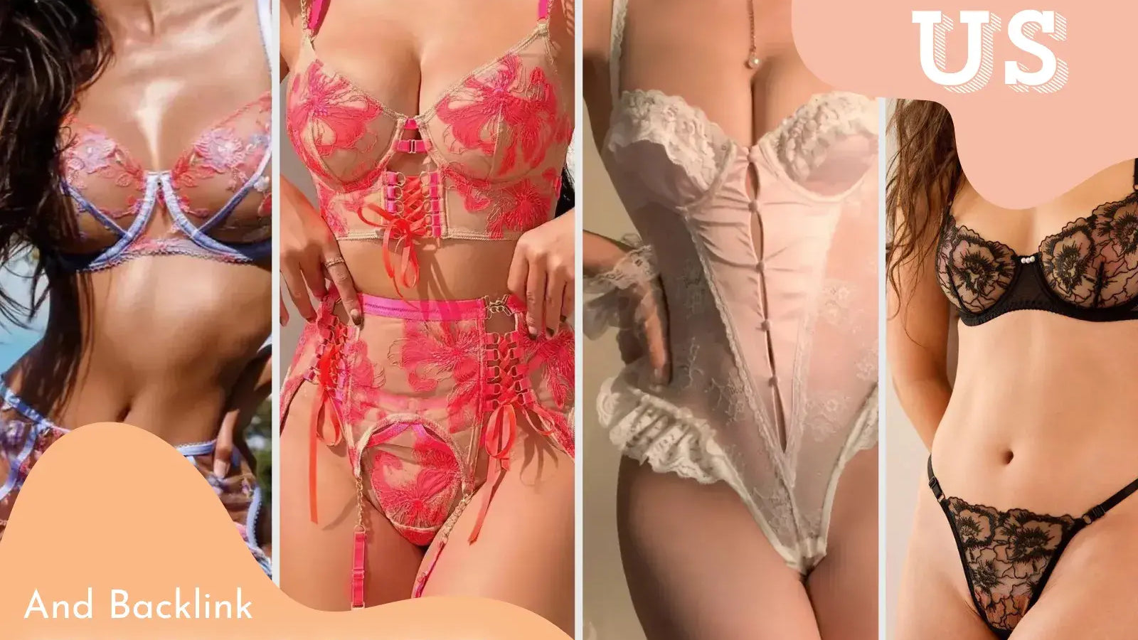 Lingerie model showcasing lingerie with text "Write for Us & Backlink Exchange" on LingerDiary blog for guest post collaboration