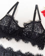 Black Lace Embroidered Supportive Lingerie Set - gosundaymarket