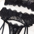 Black Lace Embroidered Supportive Lingerie Set - gosundaymarket