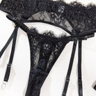 Black Lace Embroidered Supportive Lingerie Set - gosundaymarket