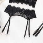 Black Lace Embroidered Supportive Lingerie Set - gosundaymarket