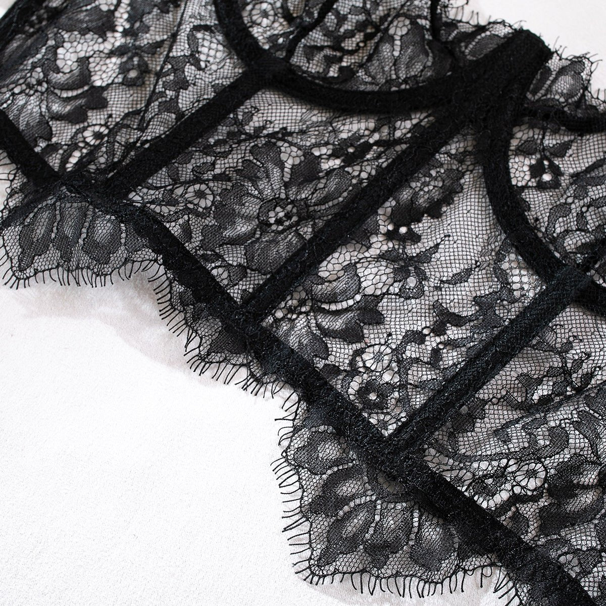 Black & Red Lace Adjustable Embroidered Corset & Panty Lingerie Set - gosundaymarket