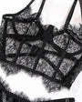 Black & Red Lace Adjustable Embroidered Corset & Panty Lingerie Set - gosundaymarket