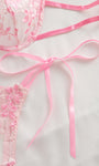 Cherry Blossom Bow Embroidered Sheer Lace Lingerie Set - gosundaymarket