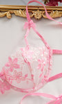 Cherry Blossom Bow Embroidered Sheer Lace Lingerie Set - gosundaymarket