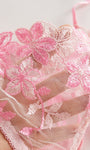 Cherry Blossom Bow Embroidered Sheer Lace Lingerie Set - gosundaymarket
