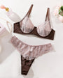 Color Block Lace Mesh Sheer & Sexy Lingerie 2 - Piece Set - gosundaymarket