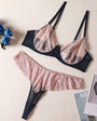 Color Block Lace Mesh Sheer & Sexy Lingerie 2 - Piece Set - gosundaymarket