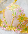 Daisy Embroidered Sheer Push - Up Bra Sexy Lingerie Set - gosundaymarket