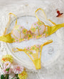 Daisy Embroidered Sheer Push - Up Bra Sexy Lingerie Set - gosundaymarket