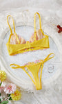 Daisy Embroidered Sheer Push - Up Bra Sexy Lingerie Set - gosundaymarket