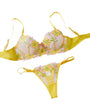 Daisy Embroidered Sheer Push - Up Bra Sexy Lingerie Set - gosundaymarket
