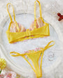 Daisy Embroidered Sheer Push - Up Bra Sexy Lingerie Set - gosundaymarket