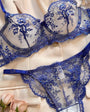 Elegant Floral Embroidered Sheer Mesh Lingerie Set - gosundaymarket
