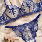 Elegant Floral Embroidered Sheer Mesh Lingerie Set - gosundaymarket