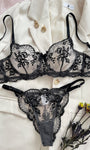 Elegant Floral Embroidered Sheer Mesh Lingerie Set - gosundaymarket