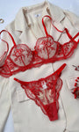 Elegant Floral Embroidered Sheer Mesh Lingerie Set - gosundaymarket