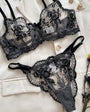 Elegant Floral Embroidered Sheer Mesh Lingerie Set - gosundaymarket