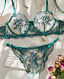 Elegant Floral Embroidered Sheer Mesh Lingerie Set - gosundaymarket
