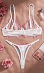 First Love Floral Embroidered Sheer Bra & Panty Set - gosundaymarket