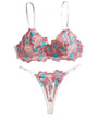 First Love Floral Embroidered Sheer Bra & Panty Set - gosundaymarket