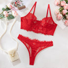 Fish Bone Ultra - Thin Hollow Lace Corset Set - gosundaymarket
