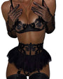 Floral Embroidered Sheer Lingerie Set - gosundaymarket