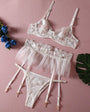 Floral Embroidered Sheer Lingerie Set - gosundaymarket