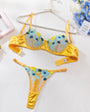 Floral Embroidered Sheer Satin Mesh Lingerie Set - gosundaymarket