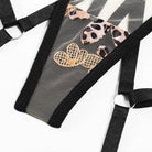 Leopard Print Sheer Embroidered Push - Up Lingerie Set - gosundaymarket