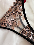 Leopard Print Sheer Embroidered Push - Up Lingerie Set - gosundaymarket