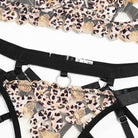 Leopard Print Sheer Embroidered Push - Up Lingerie Set - gosundaymarket