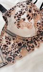 Leopard Print Sheer Embroidered Push - Up Lingerie Set - gosundaymarket