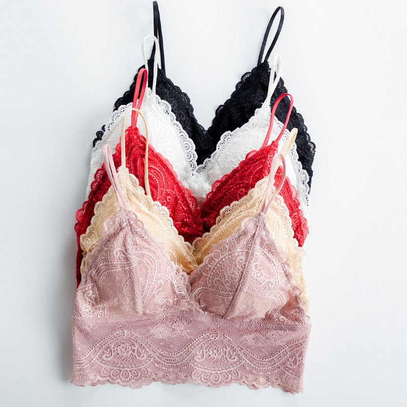 Lightweight Lace Bralette Triangle Cup Lingerie - gosundaymarket