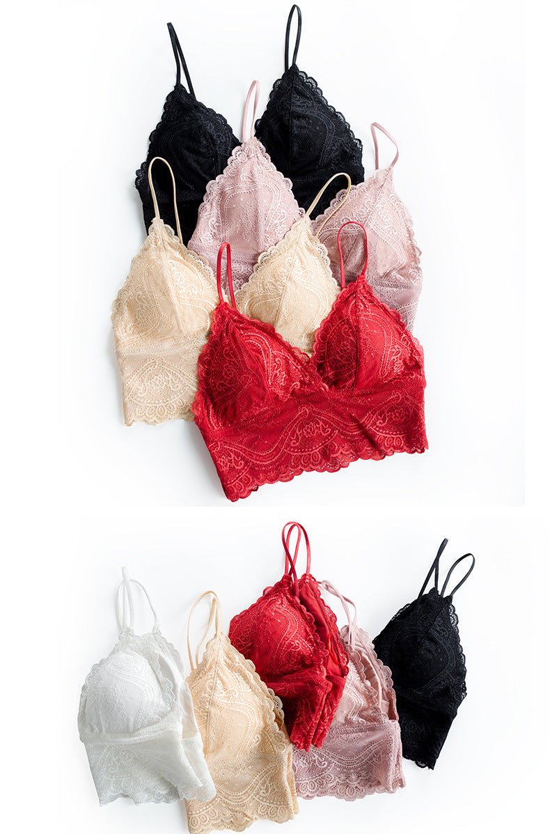 Lightweight Lace Bralette Triangle Cup Lingerie - gosundaymarket