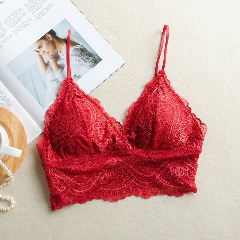Lightweight Lace Bralette Triangle Cup Lingerie - gosundaymarket