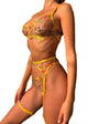 Multi - Color Floral Embroidered Lingerie Set - gosundaymarket